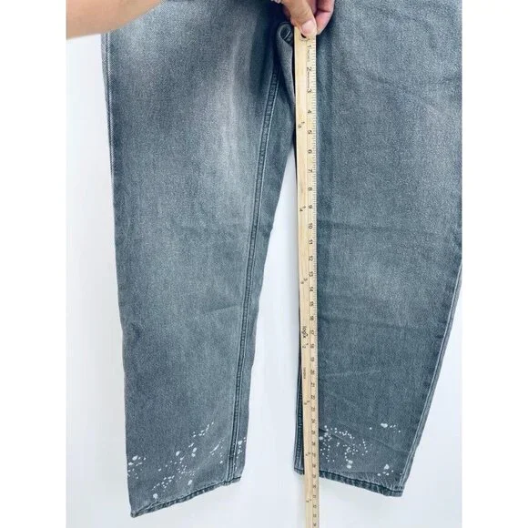 Levi's Jeans Grey Sz 27 Women’s Low Pro Straight Leg Mid Rise Paint Splatter New - Picture 4 of 9